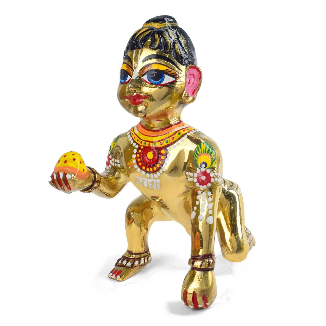 Brass Bal Gopal/Laddu Gopal Idol with Shringar (Size 10)