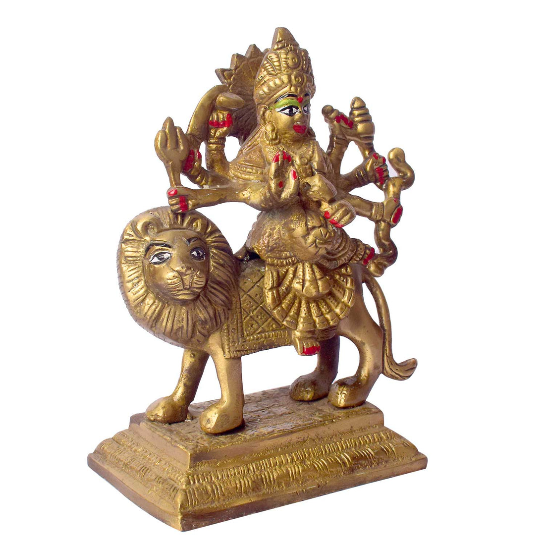 6.1 Inch Elegant Brass Sherawali Mata Idol