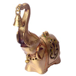 10.6 Inch Brass Elephant Tealight Holder with Bell