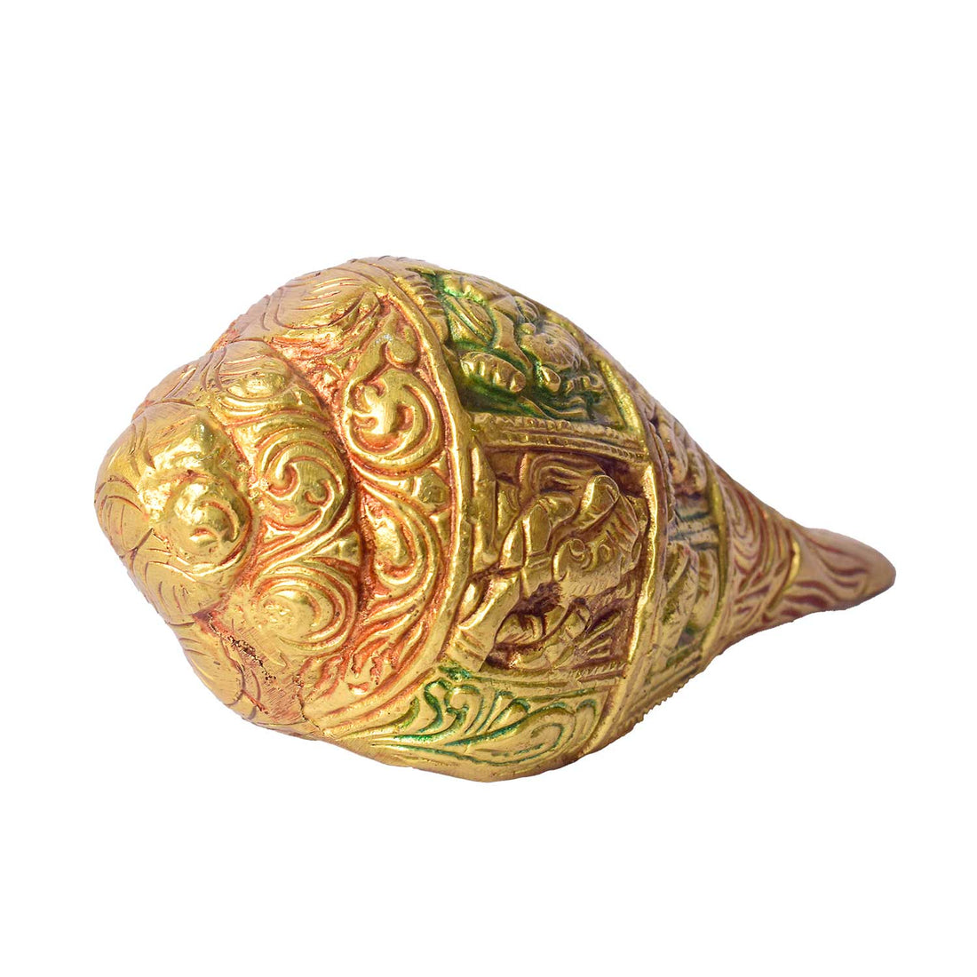 2.1 Inch Engraved Brass Shankh - Symbol of Prosperity