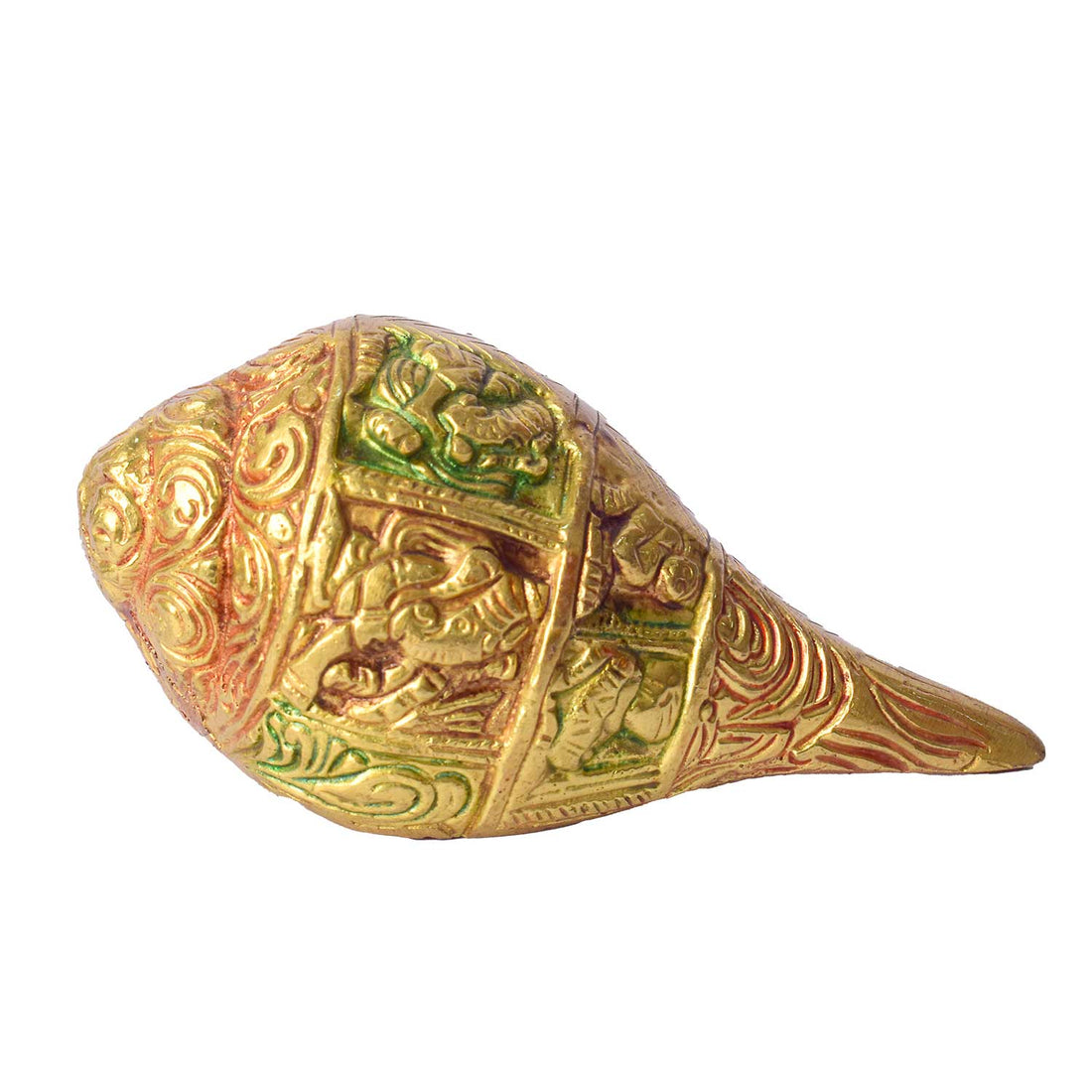 2.1 Inch Engraved Brass Shankh - Symbol of Prosperity