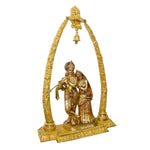 44 Inch Shri Radha-Krishna Brass Murti – Prem Mandap with Ghanti Shringar