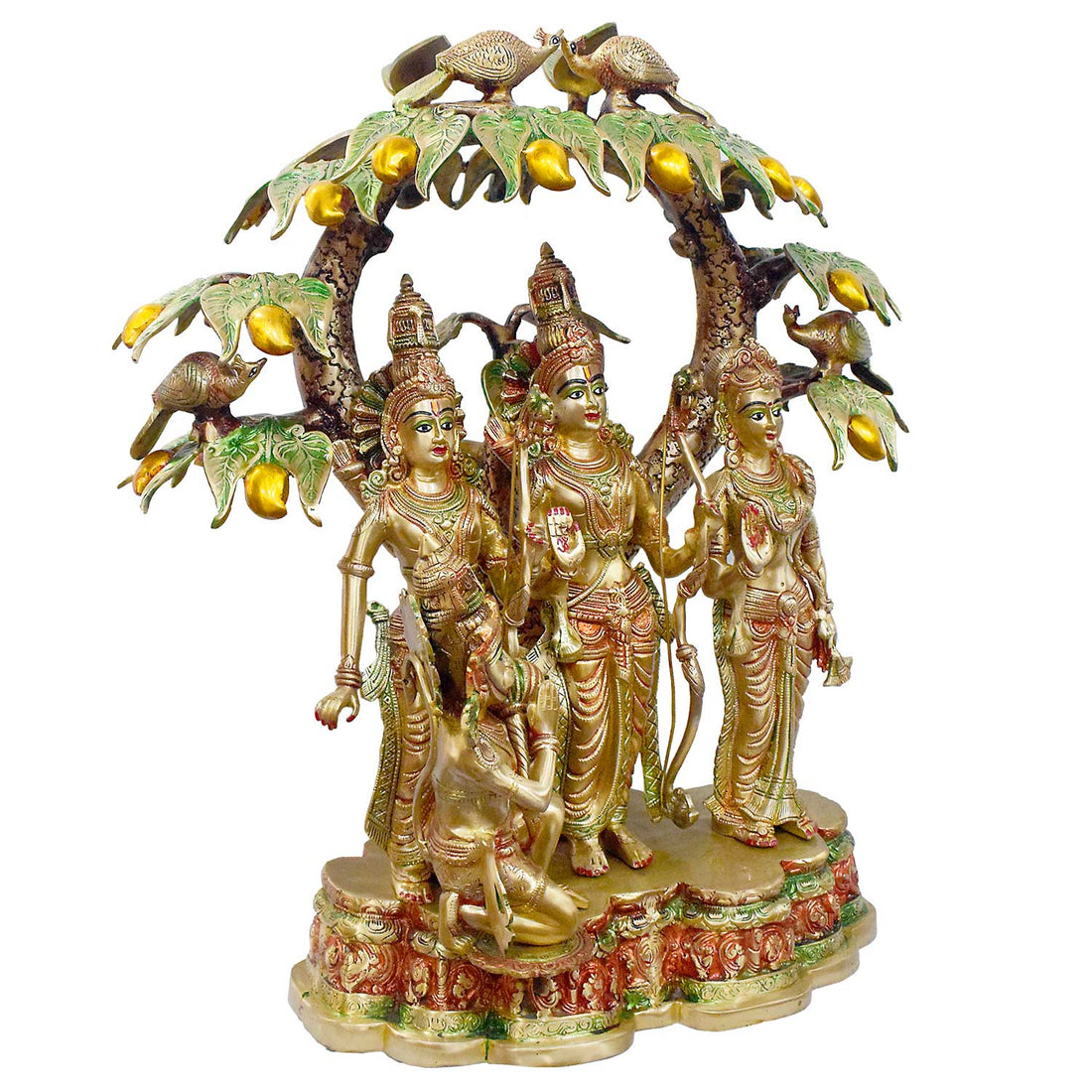 29 Inch Large Brass Ram Darbar Idol with Mango Tree
