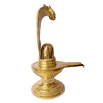 14.2 Inch Brass Shivling with Nag Hood – Ideal for Shivratri