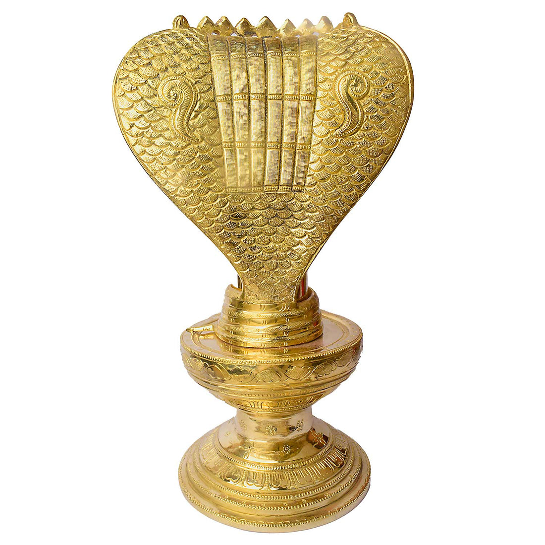 14.2 Inch Brass Shivling with Nag Hood – Ideal for Shivratri