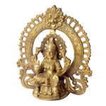 8.7 Inch Exquisite Pure Brass Goddess Lakshmi with Prabhaval Idol