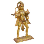27.16 Inch Standing Brass Hanuman Statue with Gada
