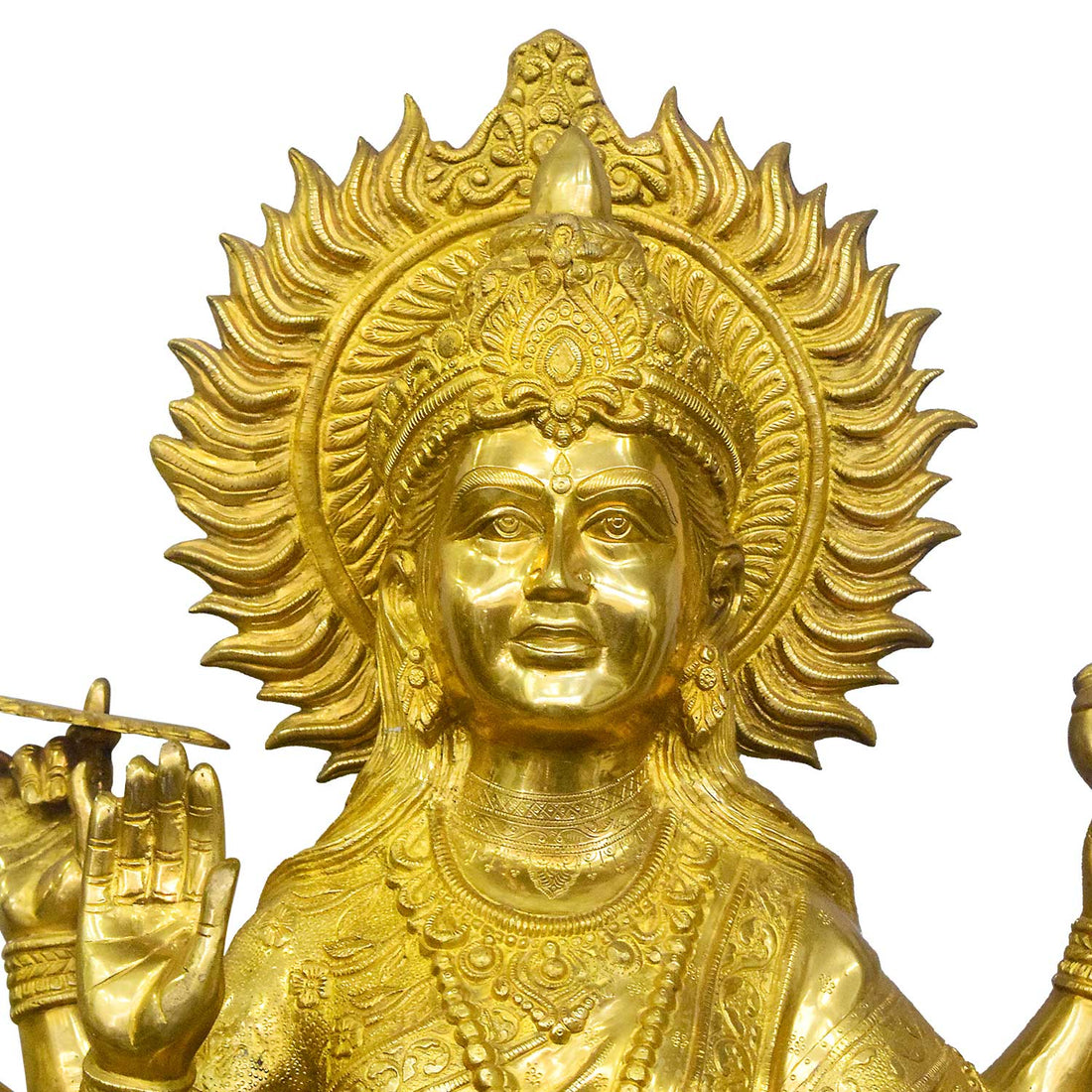 58 Inch Large Monumental Brass Durga Mata Riding Lion Statue