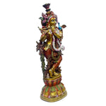 46 Inch Standing Brass Krishna Playing Flute Idol