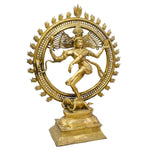 41-Inch Large Brass Nataraja Statue - Dancing Shiva in Fire Arch