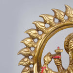 8 Inch Divine Sherawali Mata in a Round Frame