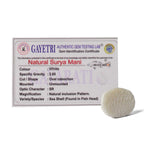 Certified Surya Mani (Machh Mani) in White Finish for Divine Radiance & Sun Energy