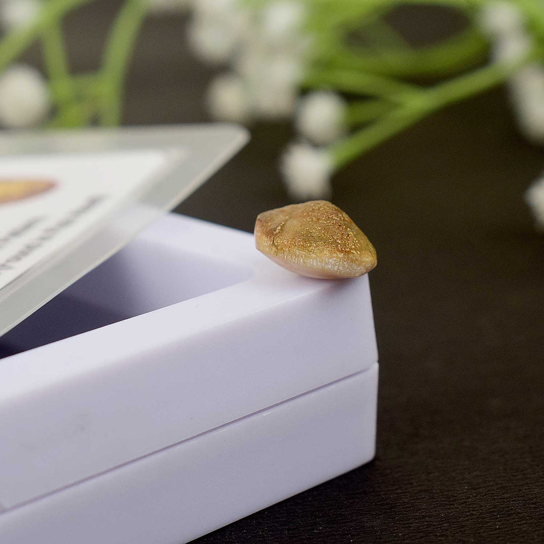 Certified Natural Machh Mani in Golden Finish for Divine Protection