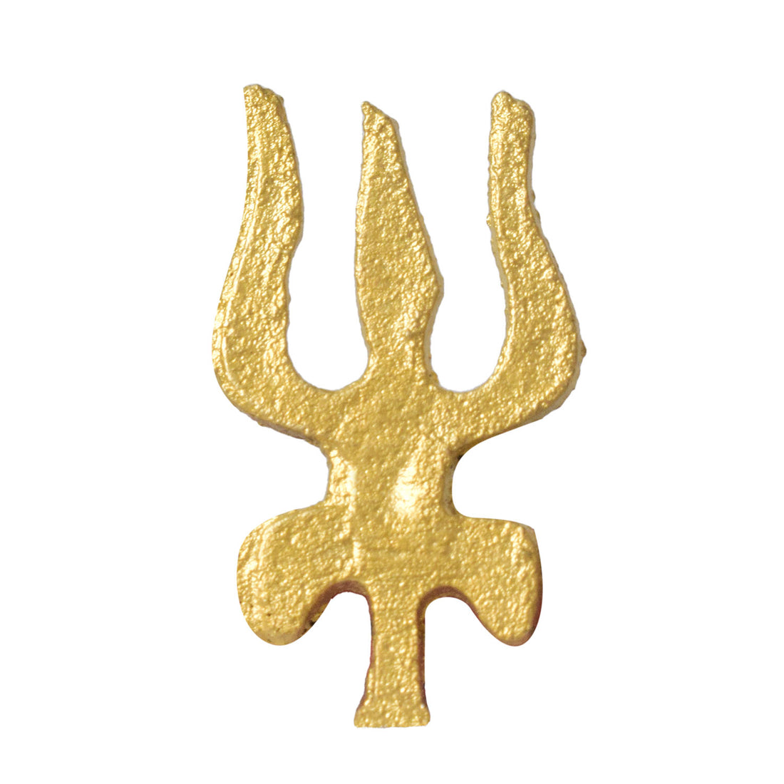 Brass Trishul with Damru Tilak Stamp Deity Ornament