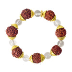 Rudraksha Bracelet with Natural Dark Brown Beads for Spiritual Balance