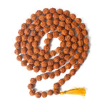 5 Mukhi Rudraksha Mala  Natural Brown 8mm Beads for Meditation