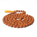 5 Mukhi Rudraksha Mala  Natural Brown 8mm Beads for Meditation