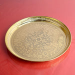 Traditional Vintage Brass Floral Thali