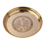 7 Piece Brass Laxmi Ganesh Pooja Thali Set (9 Inch) Design 3