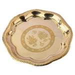 7 Piece Brass Om Laxmi Ganesh Pooja Thali Set (7.5 Inch - 8 Inch) Design 2