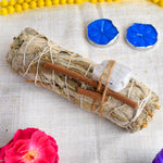MAXICAN INCENSE SAGE WITH RAINBOW MOONSTONE CRYSTAL HEALING SMUDGE