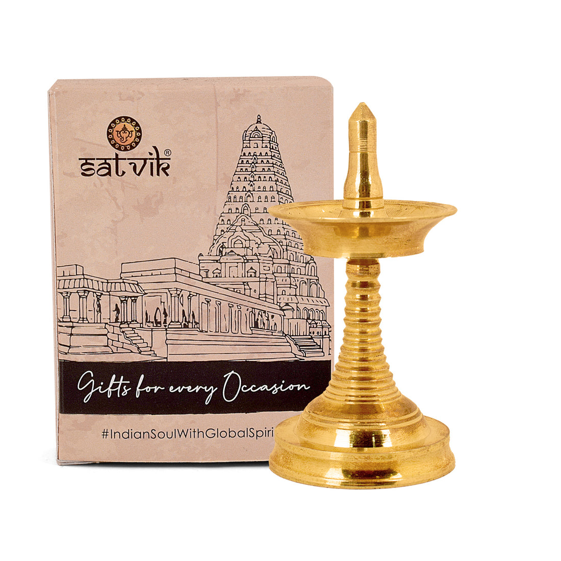 3-4 Inch Small Brass Kerala Diya AKP Nila Vilakku Deepam