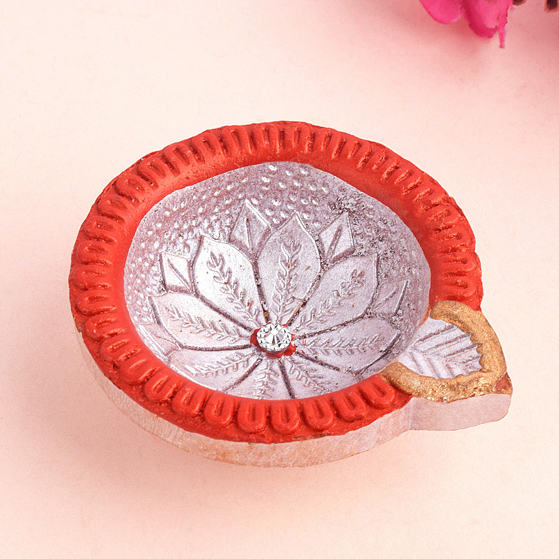 Joyous Diwali festivity with clay Diya