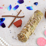 MAXICAN INCENSE SAGE WITH RED JASPER CRYSTAL HEALING SMUDGE