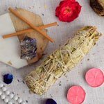 MAXICAN INCENSE SAGE WITH AMETHYST CRYSTAL HEALING SMUDGE