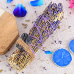 WHITE SAGE WITH LAVENDERS & BLACK TOURMALINE CRYSTAL HEALING SMUDGES