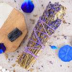 WHITE SAGE WITH LAVENDERS & BLACK TOURMALINE CRYSTAL HEALING SMUDGES
