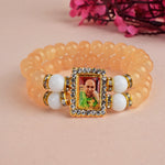 Orange Beaded Guru Ji Maharaj Handmade Bracelets for Men and Women