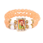Orange Beaded Guru Ji Maharaj Handmade Bracelets for Men and Women