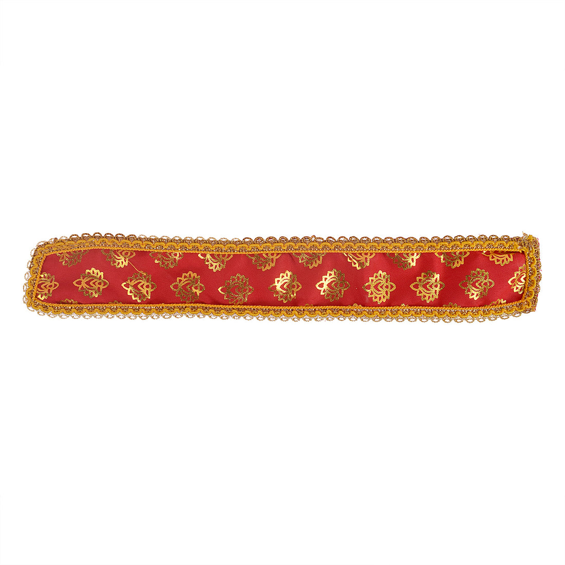 Red Printed Ganpati Idol Patka with Lace Border - 13 Inch