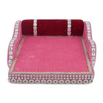 Laddu Gopal's Throne of Elegance: Velvet Bed Medium