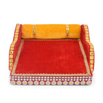 Laddu Gopal's Throne of Elegance: Velvet Bed Medium