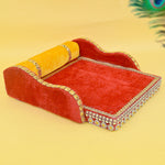 Velvet Treasures: Laddu Gopal's Cherished Bed Small