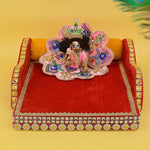 Velvet Treasures: Laddu Gopal's Cherished Bed Small