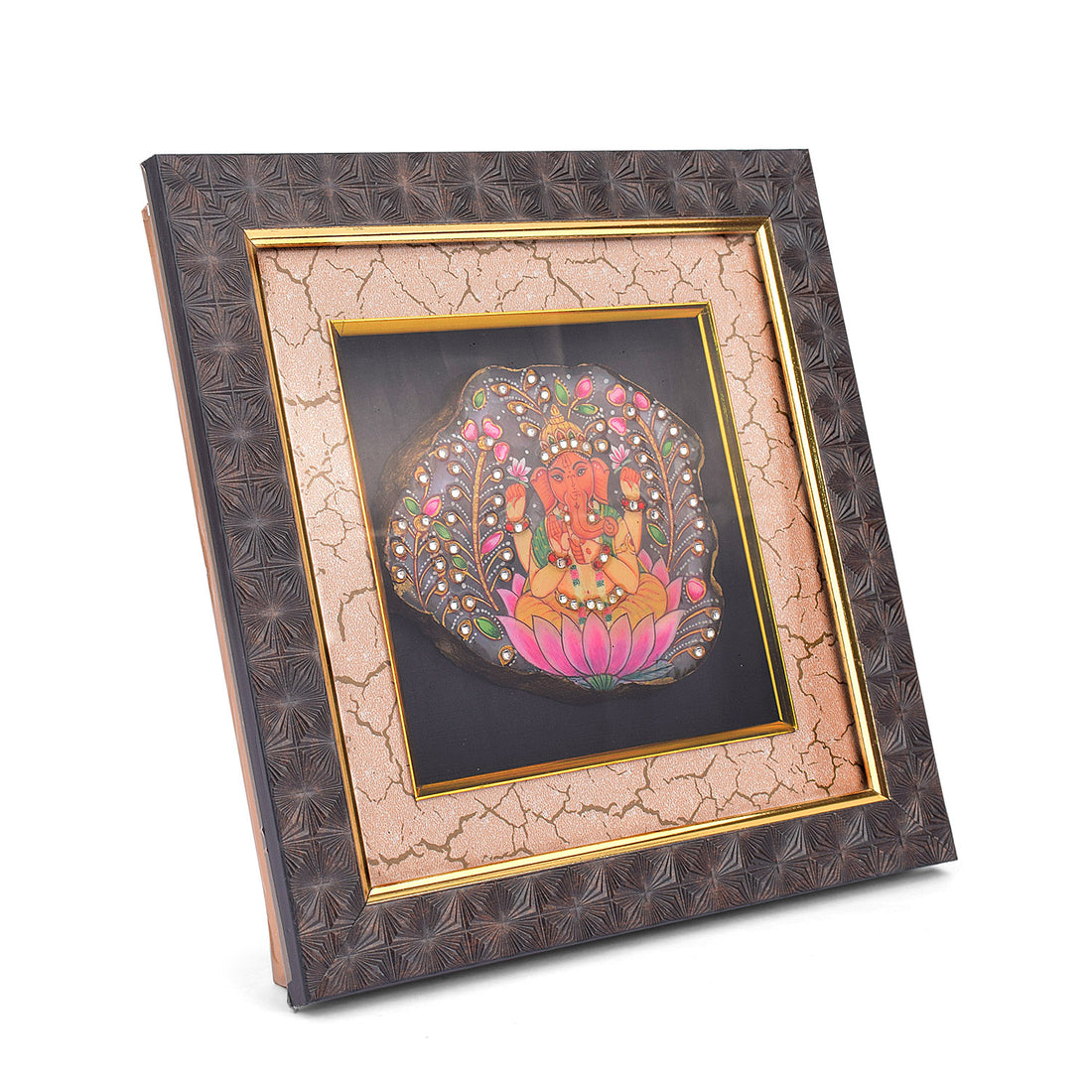 Divine Agate Ganesha Wooden Photo Frame