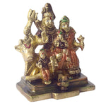 4 Inch Brass Shiv Parivaar Statue  Complete Lord Shiva Family Idol