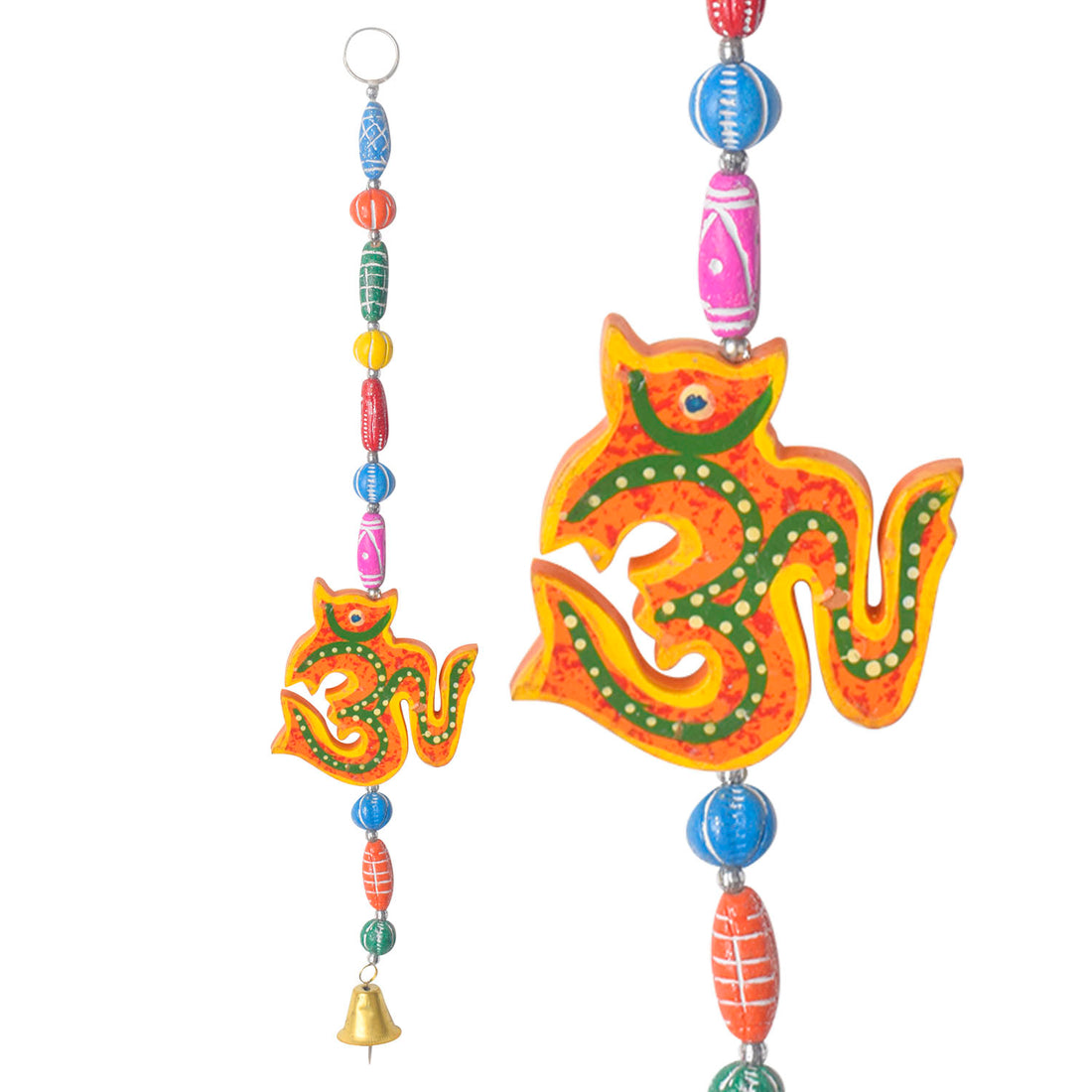 Traditional OM Wall Hanging with Bell – Pooja Room & Entrance Decor