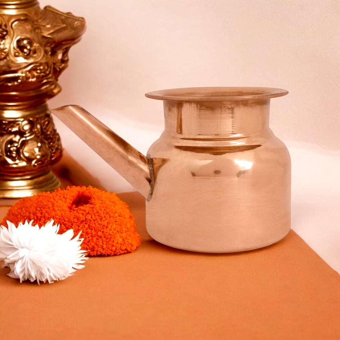 Pure Copper Kalash with Spout (Lota) for Pooja & Rituals