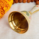 7 Inch Handcrafted Meenakari Brass Puja Bell (White)