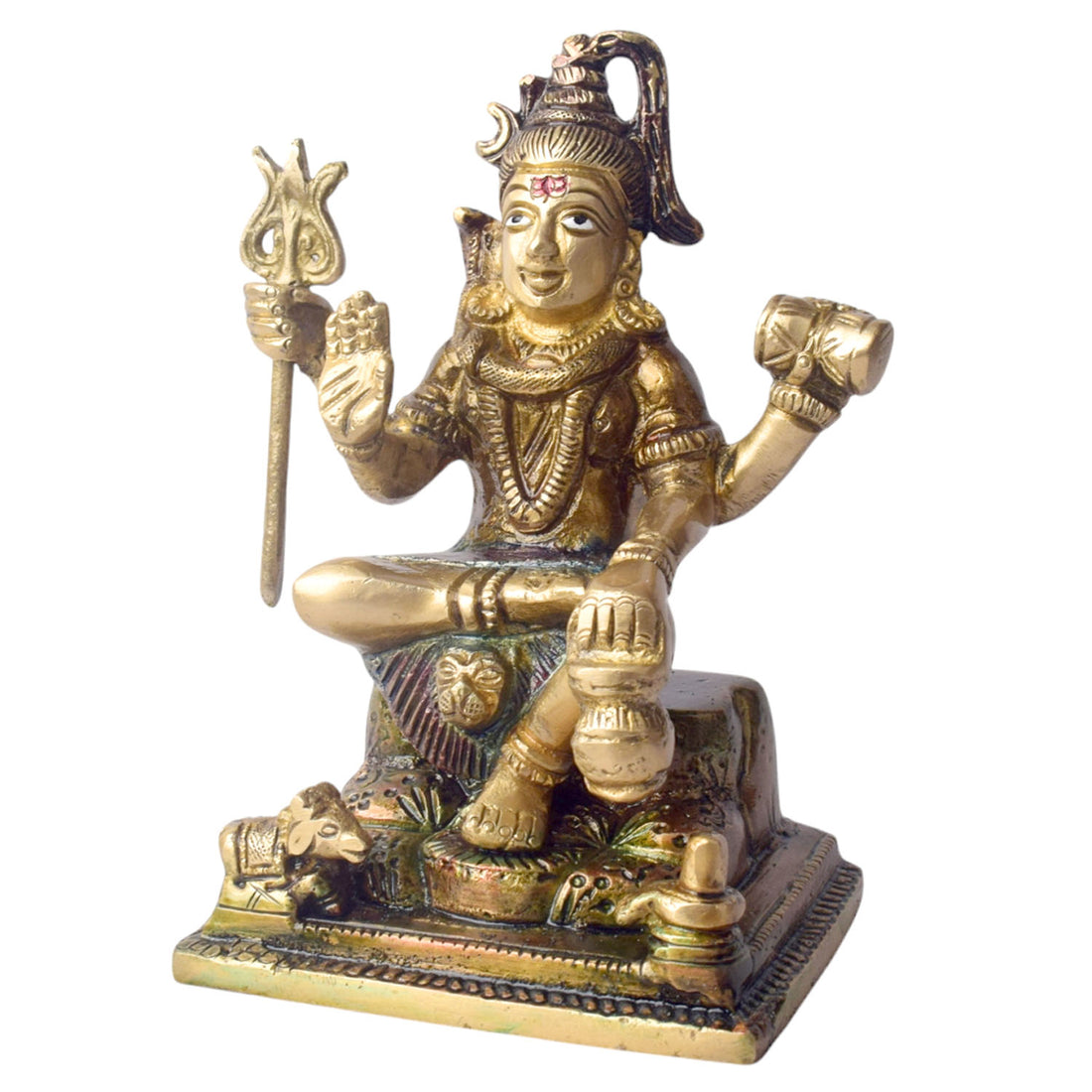 6 Inch Brass Shiv Statue - Elegant Lord Shiva Sculpture