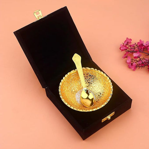 Decorative embossed gold and silver plated lotus flower base bowl with intricate detailing, perfect for pooja decor, festive arrangements, or gifting. India’s Largest Pooja Accessories Brand – www.satvikstore.in