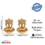 3–3.5 Inch Kuber Shankh Chakra Brass Diya – Pack of 2