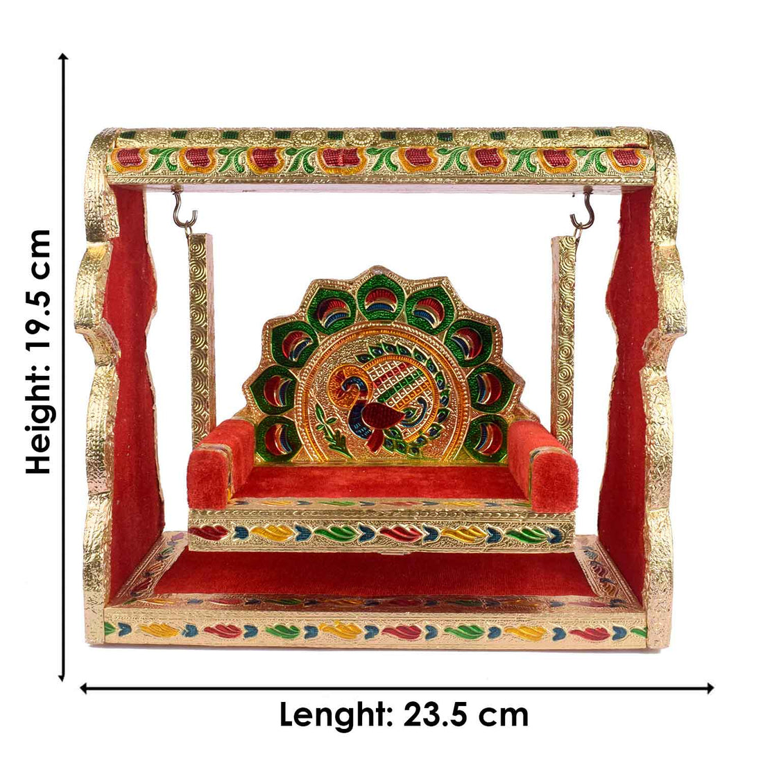 Meenakari Jhula – Singhasan Style Velvet Cradle for Laddu Gopal