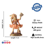 5.5 Inch Radiant Colored Brass Sanjivani Hanuman Idol