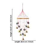 Rajasthani Colorful Elephant Wall Hanging Wind Chimes
