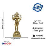 51 Inch Large Brass Standing Goddess Lakshmi Statue